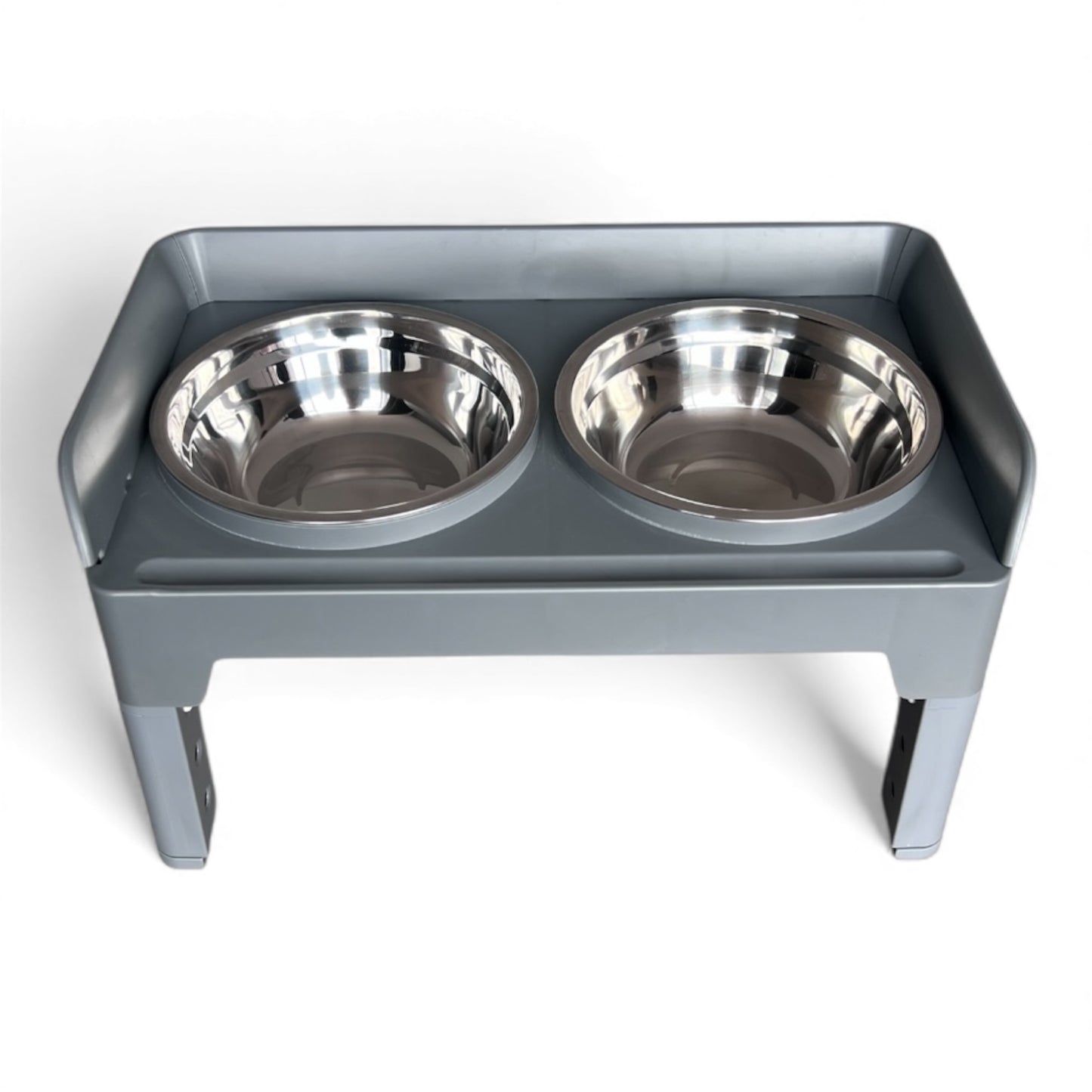 Comedero doble elevado con alturas ajustables para perros
