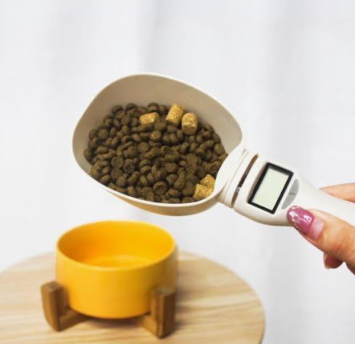 Cuchara digital medidora de comida para perros y gatos