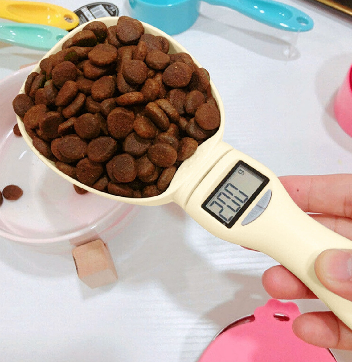Cuchara digital medidora de comida para perros y gatos
