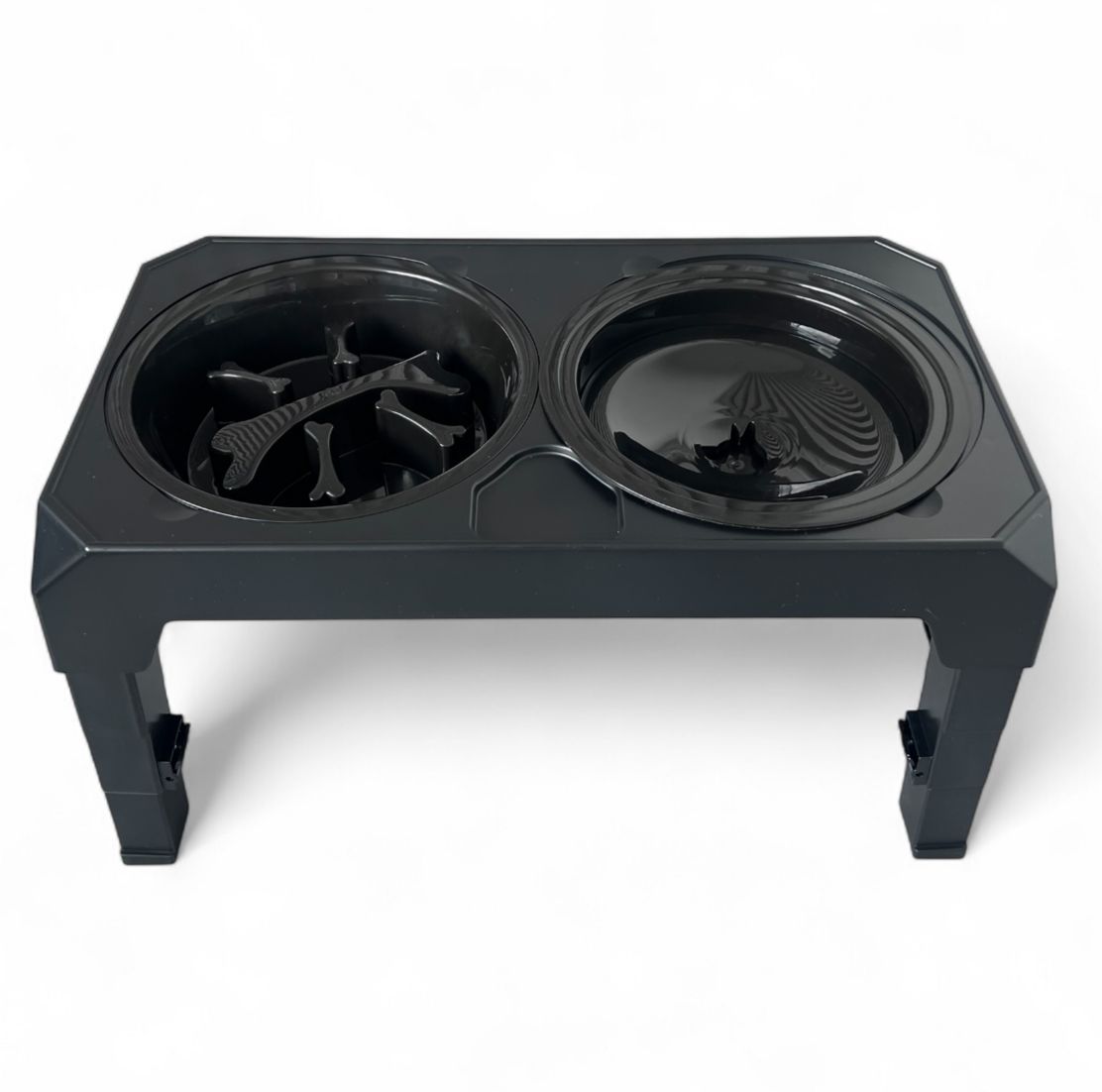 Comedero elevado doble con alturas ajustables para perros PQL013