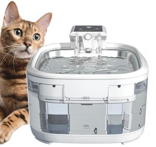 Fuente bebedero de agua  automática inalámbrica con sensor de movimiento para gatos