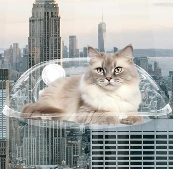 Cama acrílica colgante para gatos