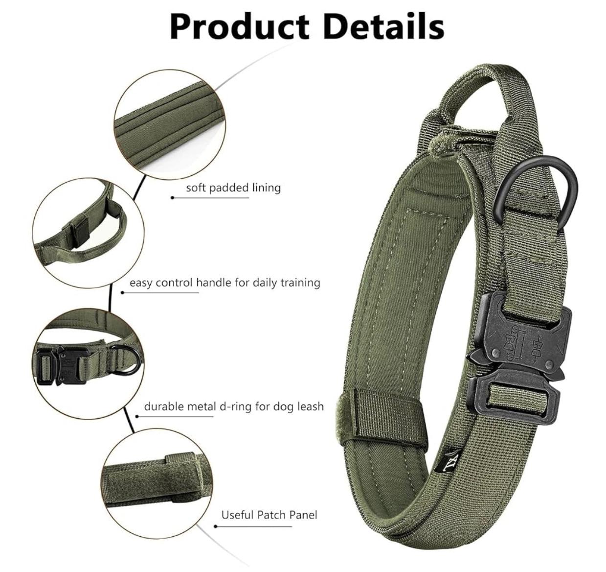 KIT: Collar táctico y correa elástica para perros