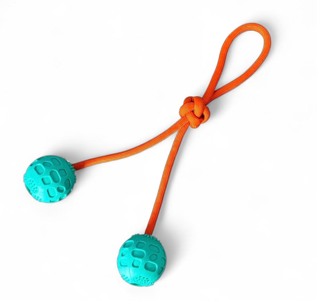 Juguete Lazo con doble pelota para perros