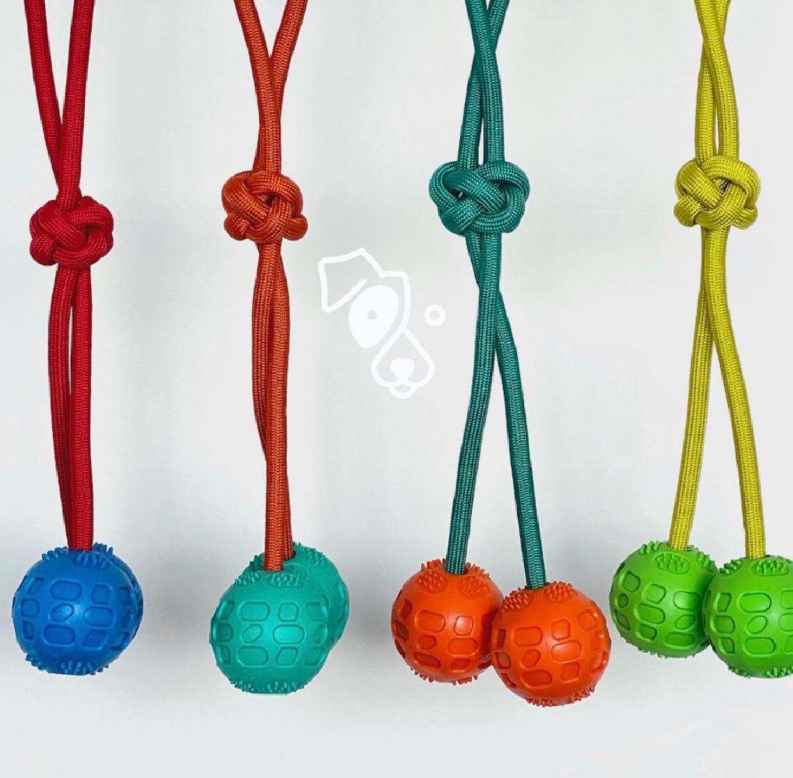 Juguete Lazo con doble pelota para perros
