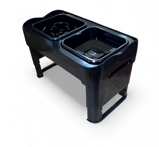 Comedero elevado doble con alturas ajustables para perros PQL001
