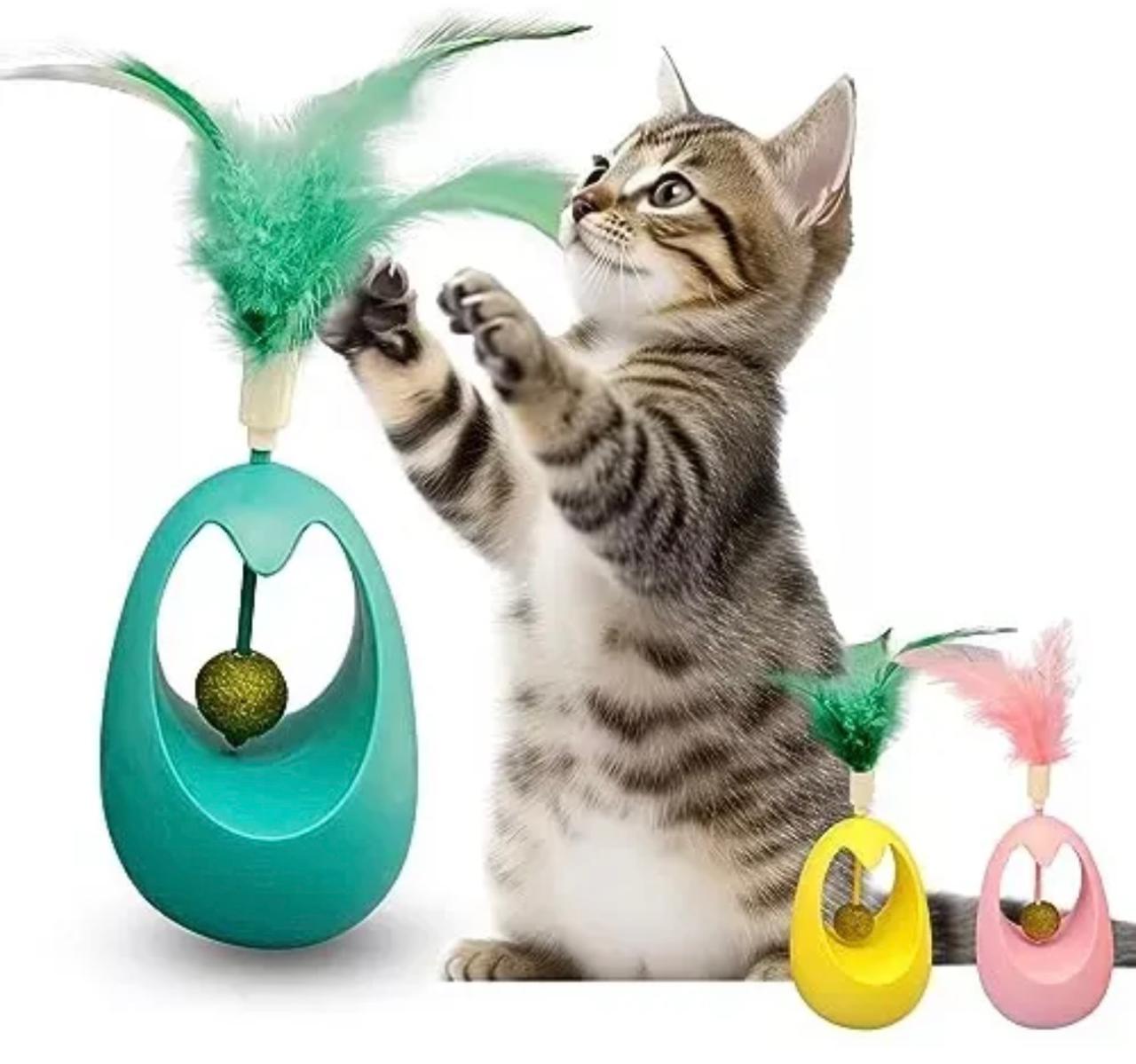 Juguete interactivo con pluma y catnip para Gatos PQL006