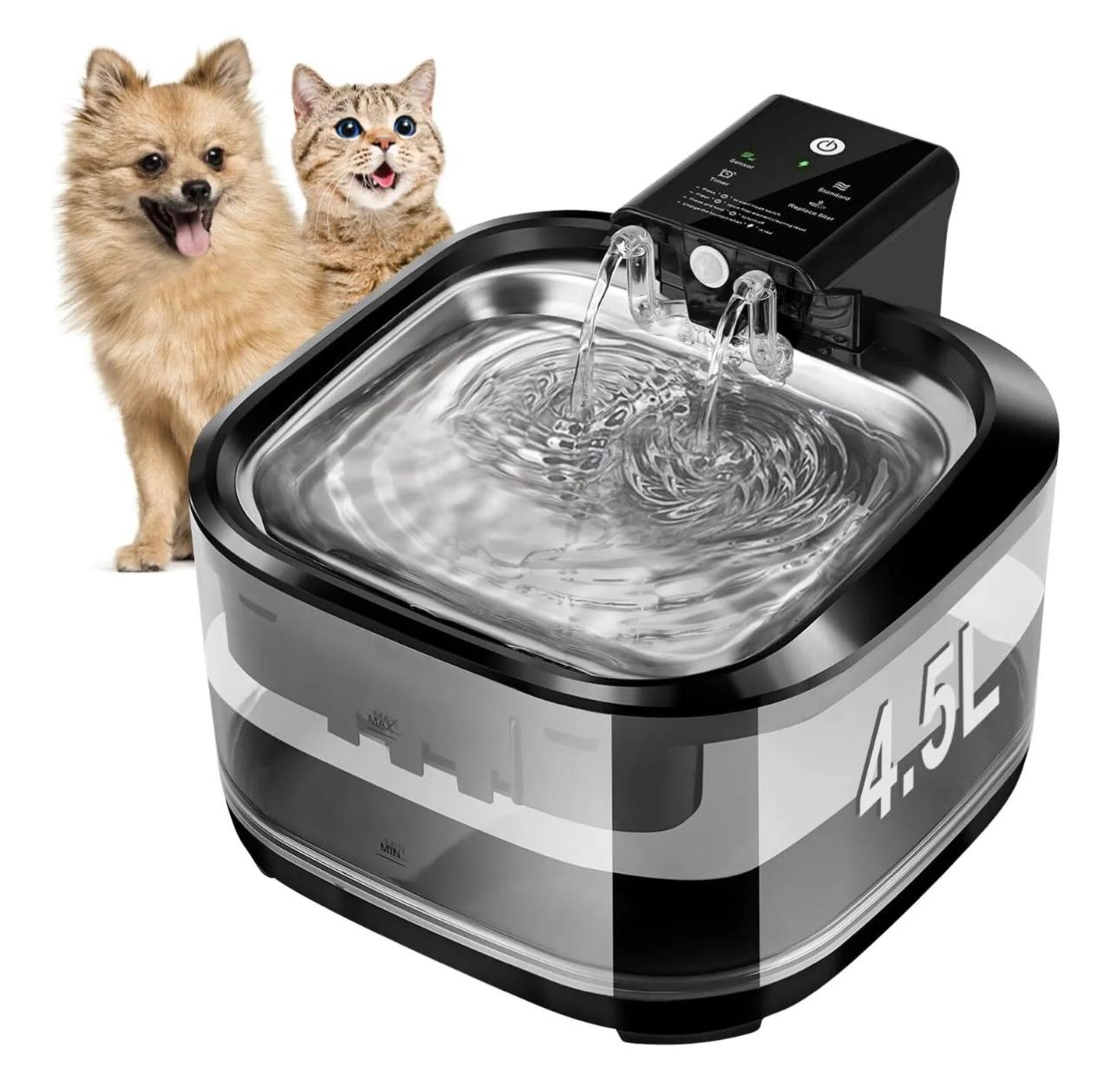 Fuente bebedero de agua automática inalámbrica con sensor de movimiento para gatos