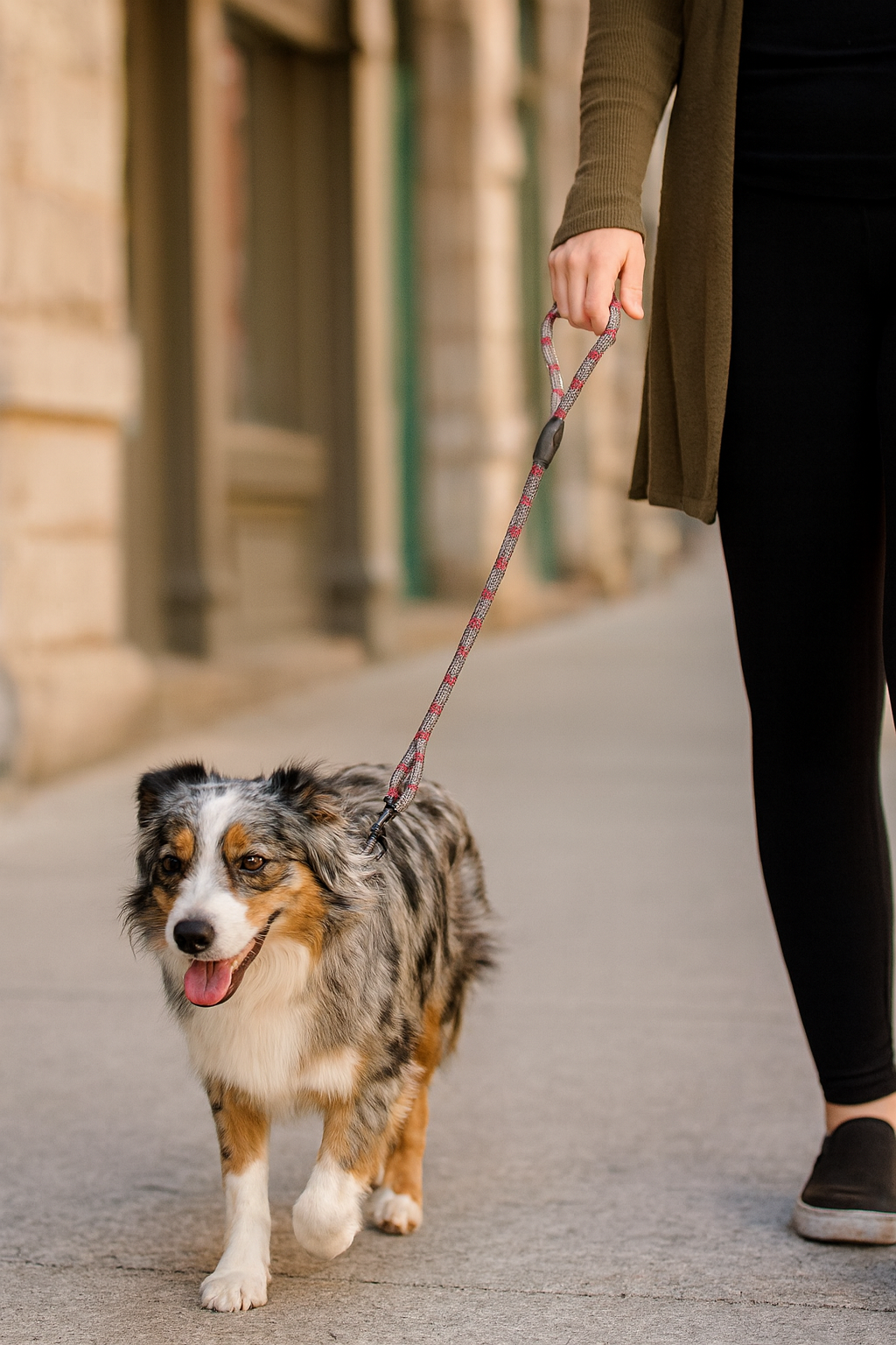 Correa corta tejida para perros