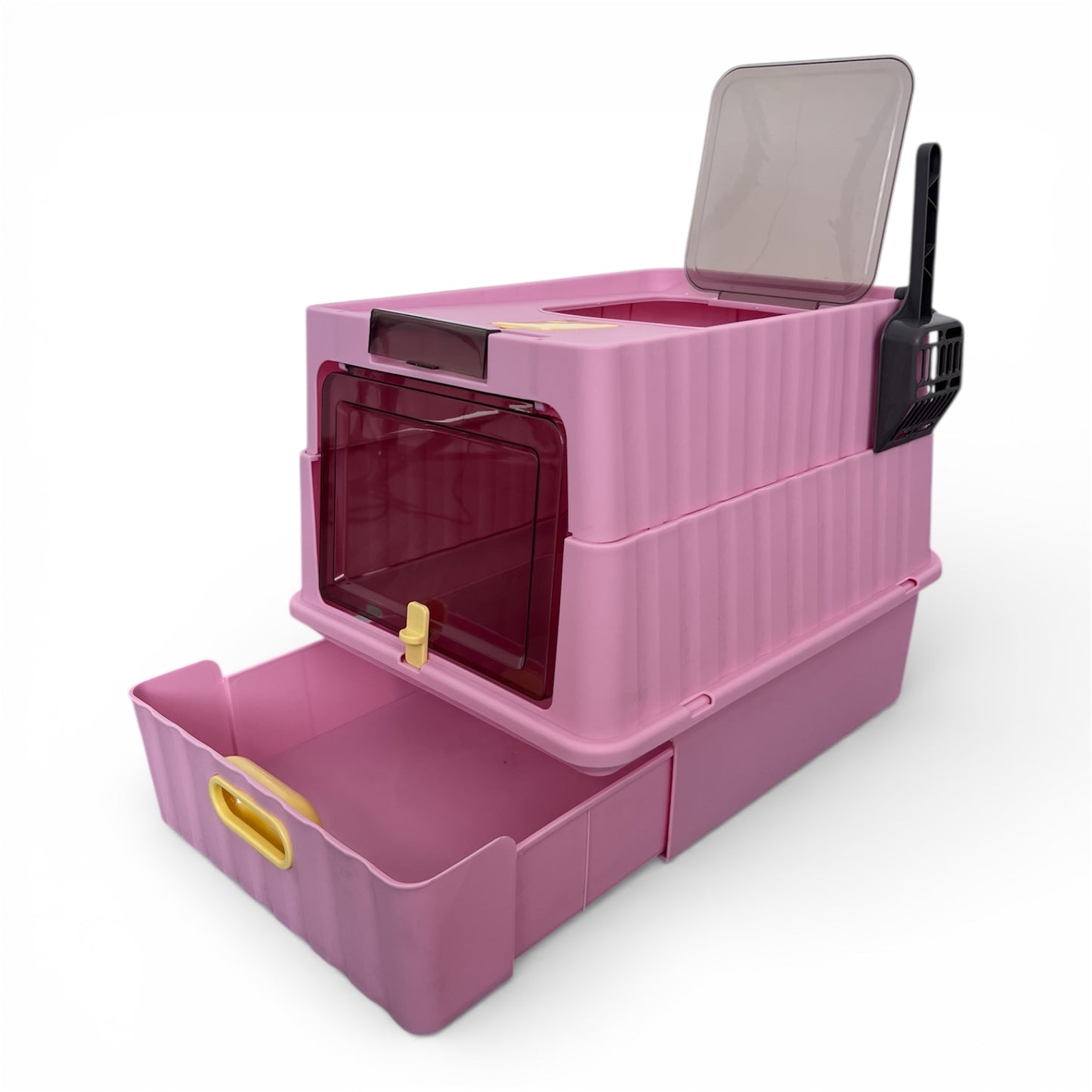 Arenero cerrado con bandeja extraible para gatos