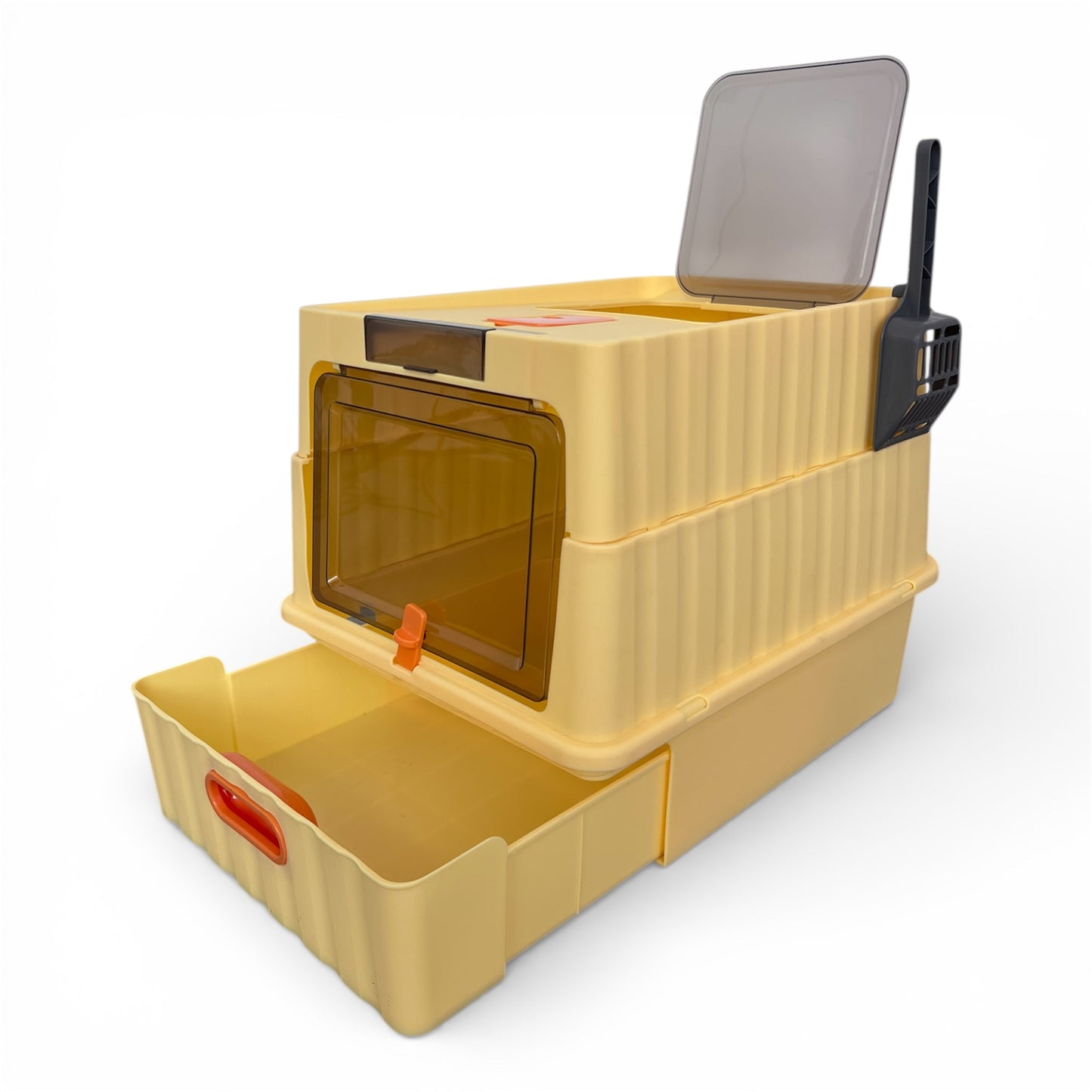 Arenero cerrado con bandeja extraible para gatos