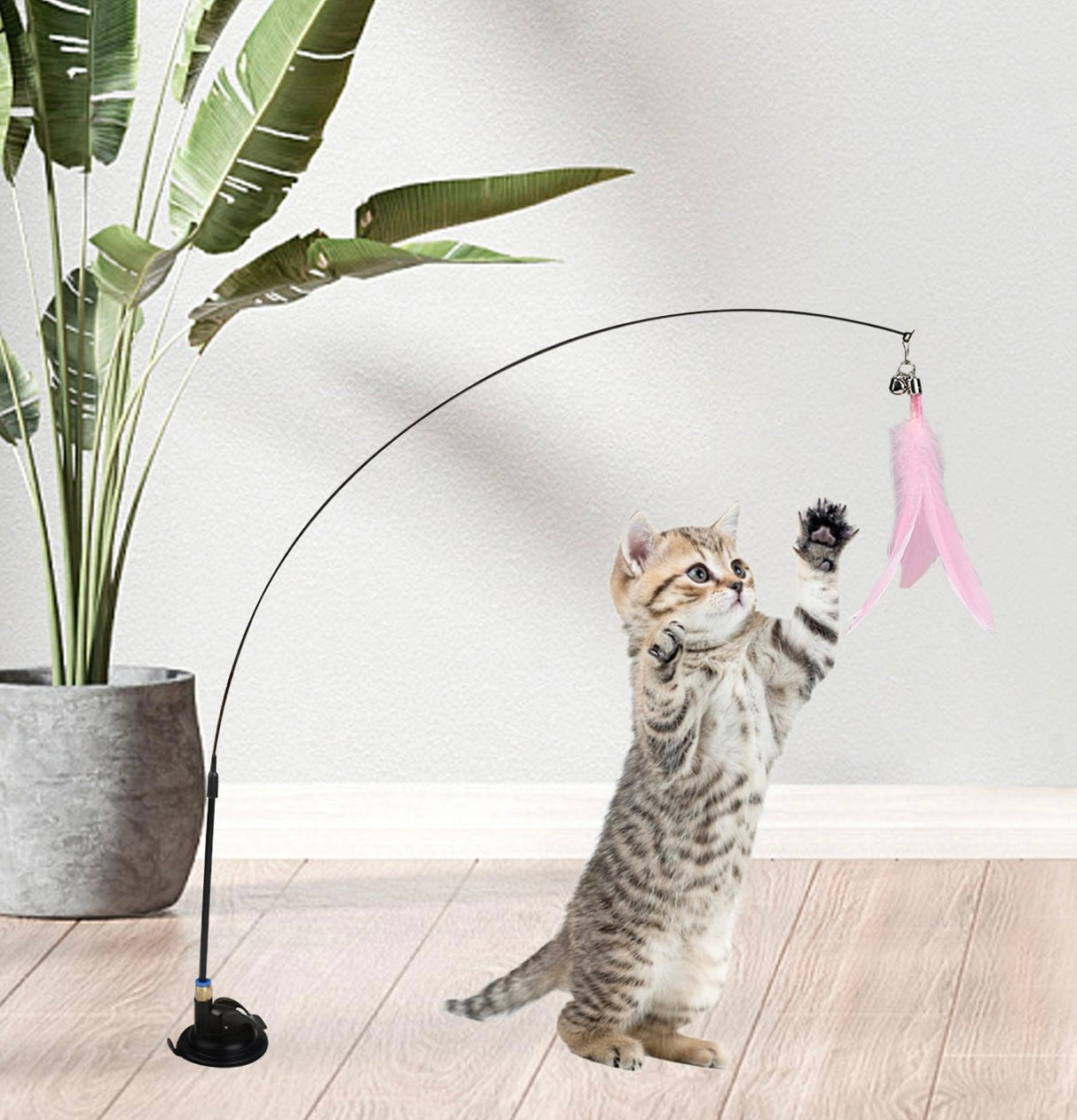 Juguete varita con plumas para gatos