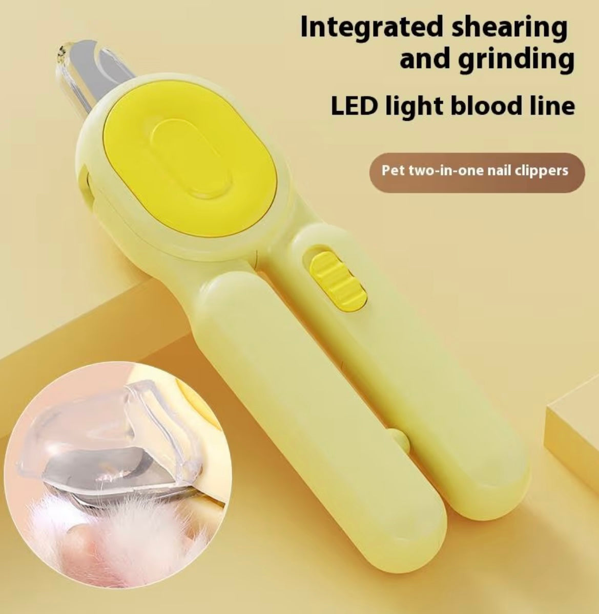 Cortaúñas con luz led para perros y gatos