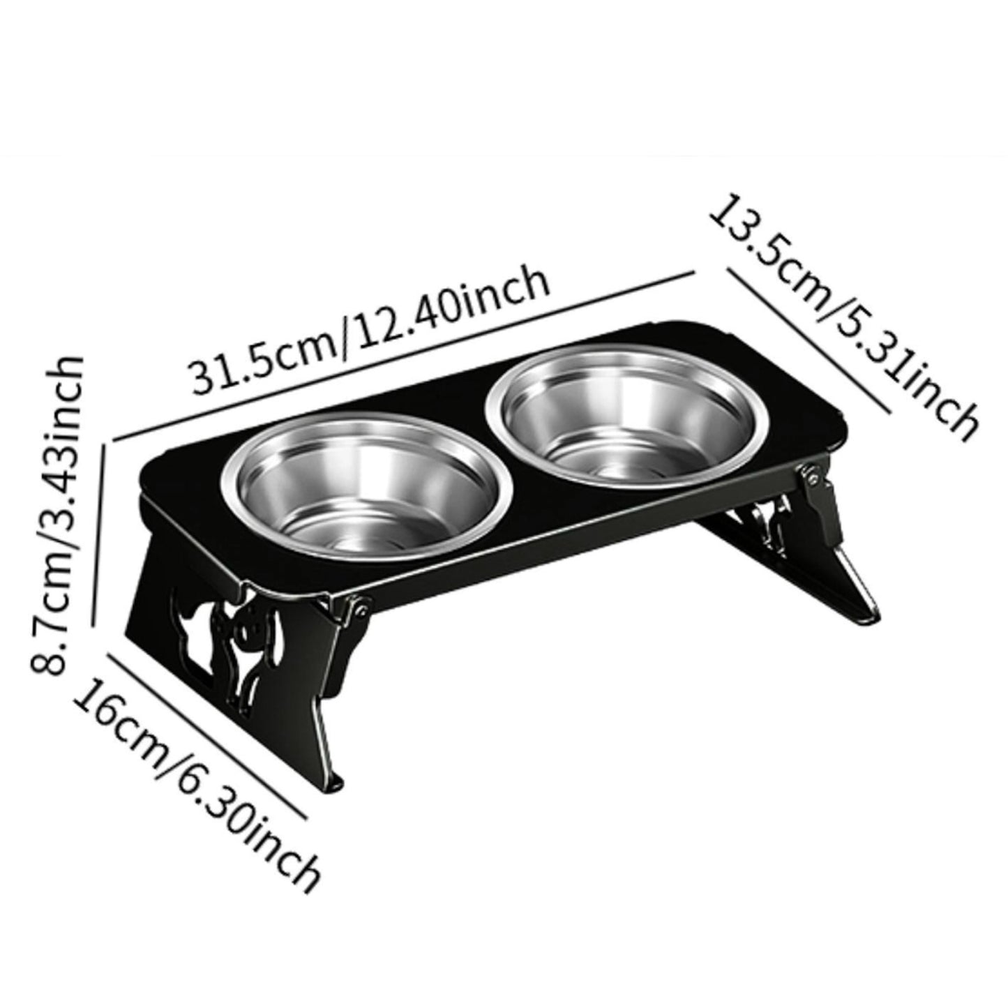 Comedero elevado doble para gatos y perros pequeños