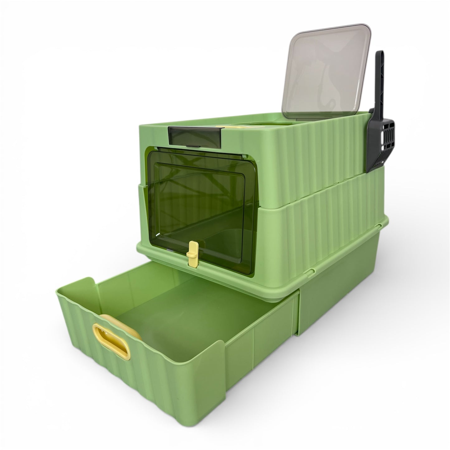 Arenero cerrado con bandeja extraible para gatos