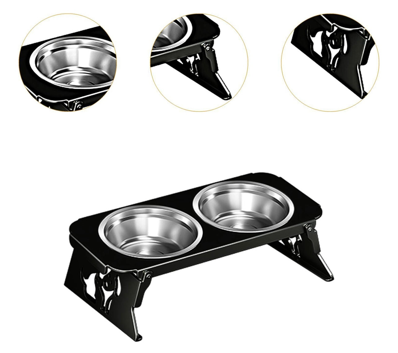 Comedero elevado doble para gatos y perros pequeños