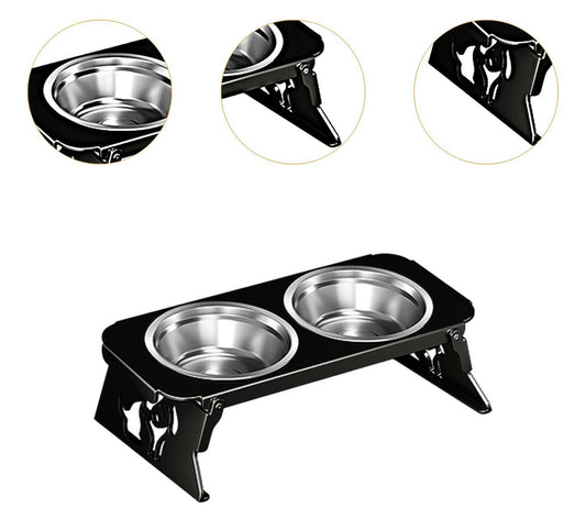 Comedero elevado doble para gatos y perros pequeños
