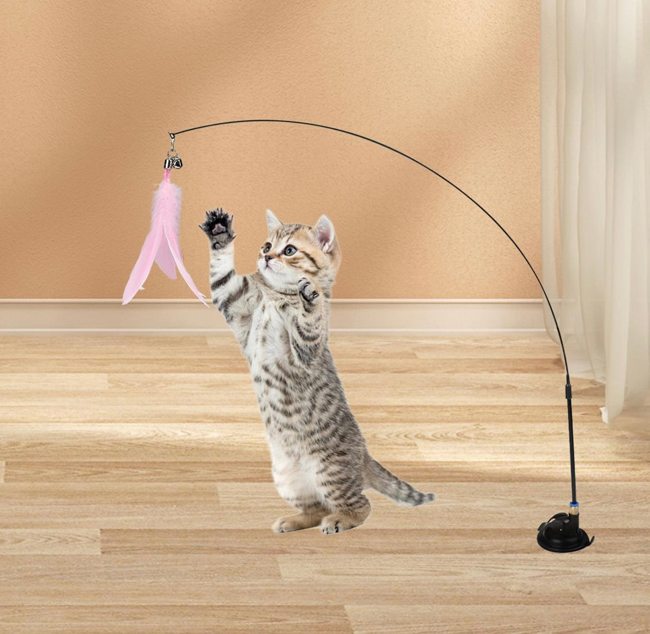 Juguete varita con plumas para gatos