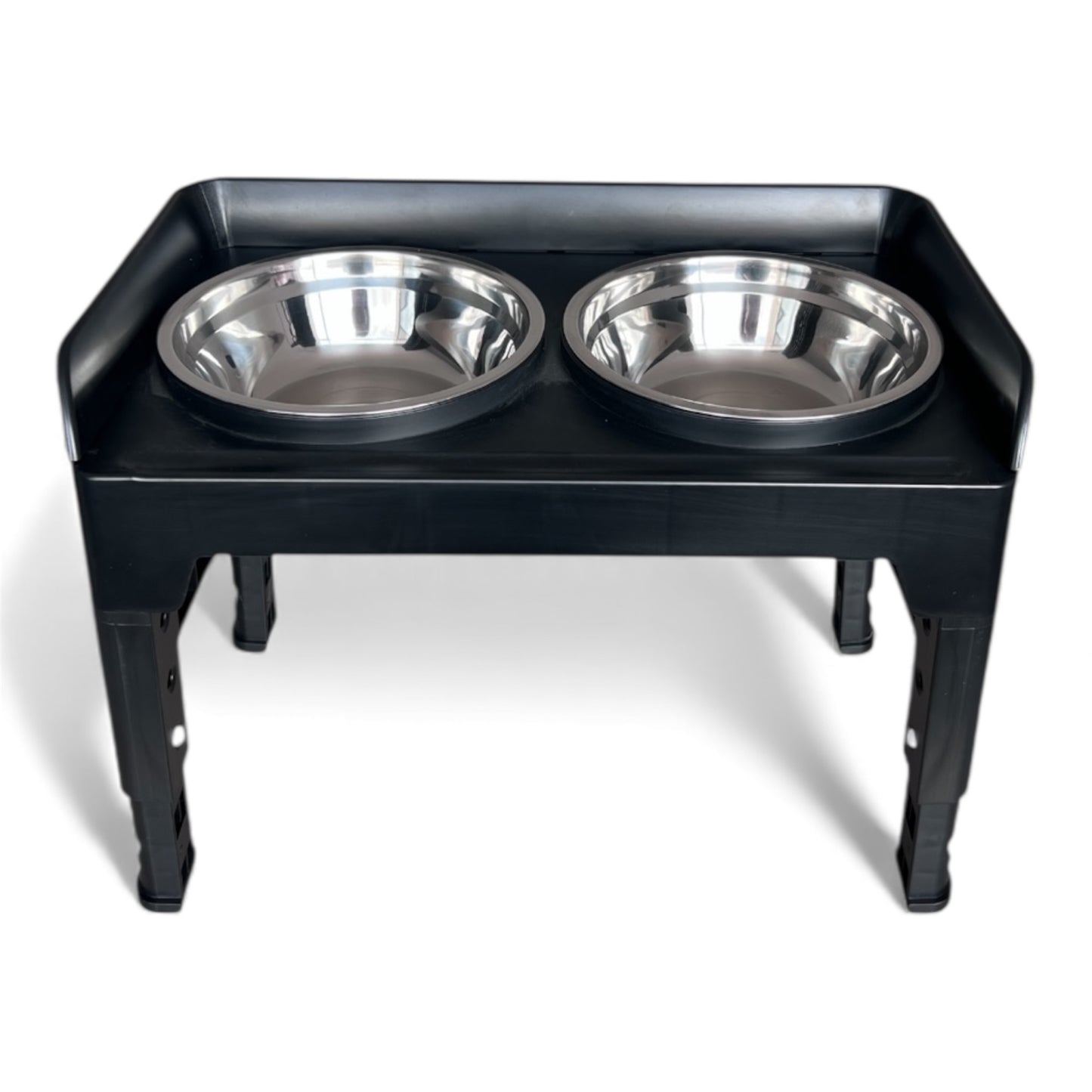 Comedero doble elevado con alturas ajustables para perros