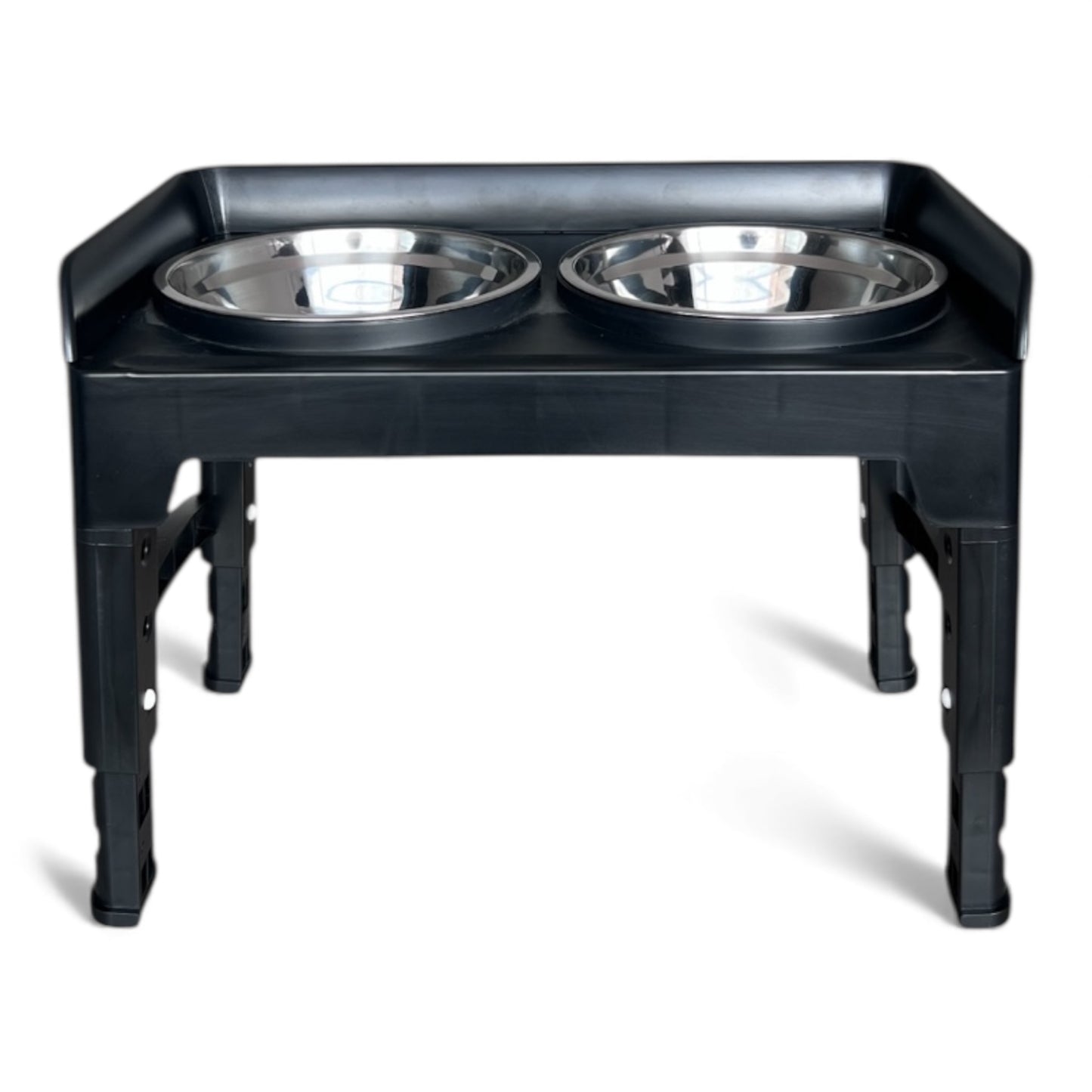 Comedero doble elevado con alturas ajustables para perros