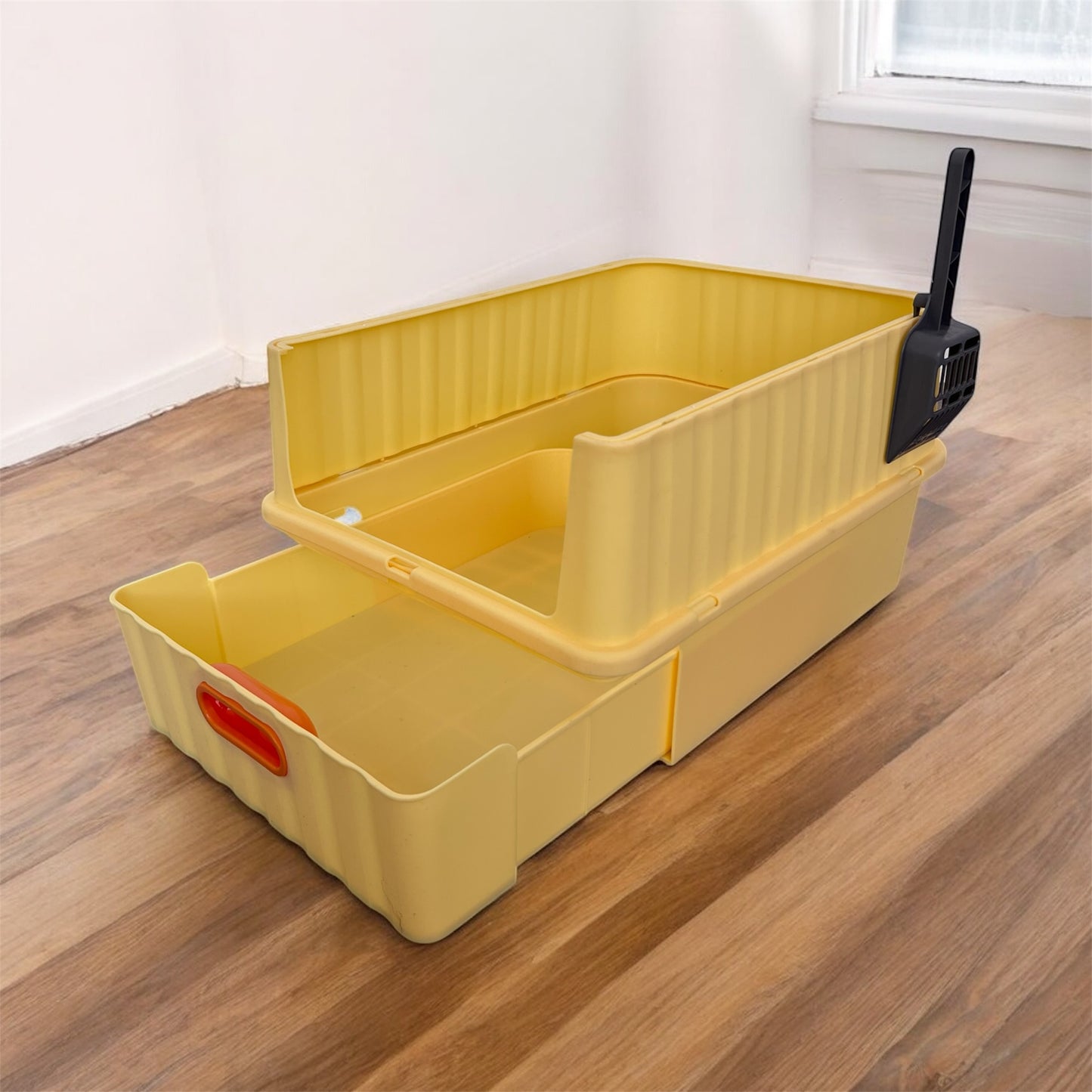 Arenero cerrado con bandeja extraible para gatos