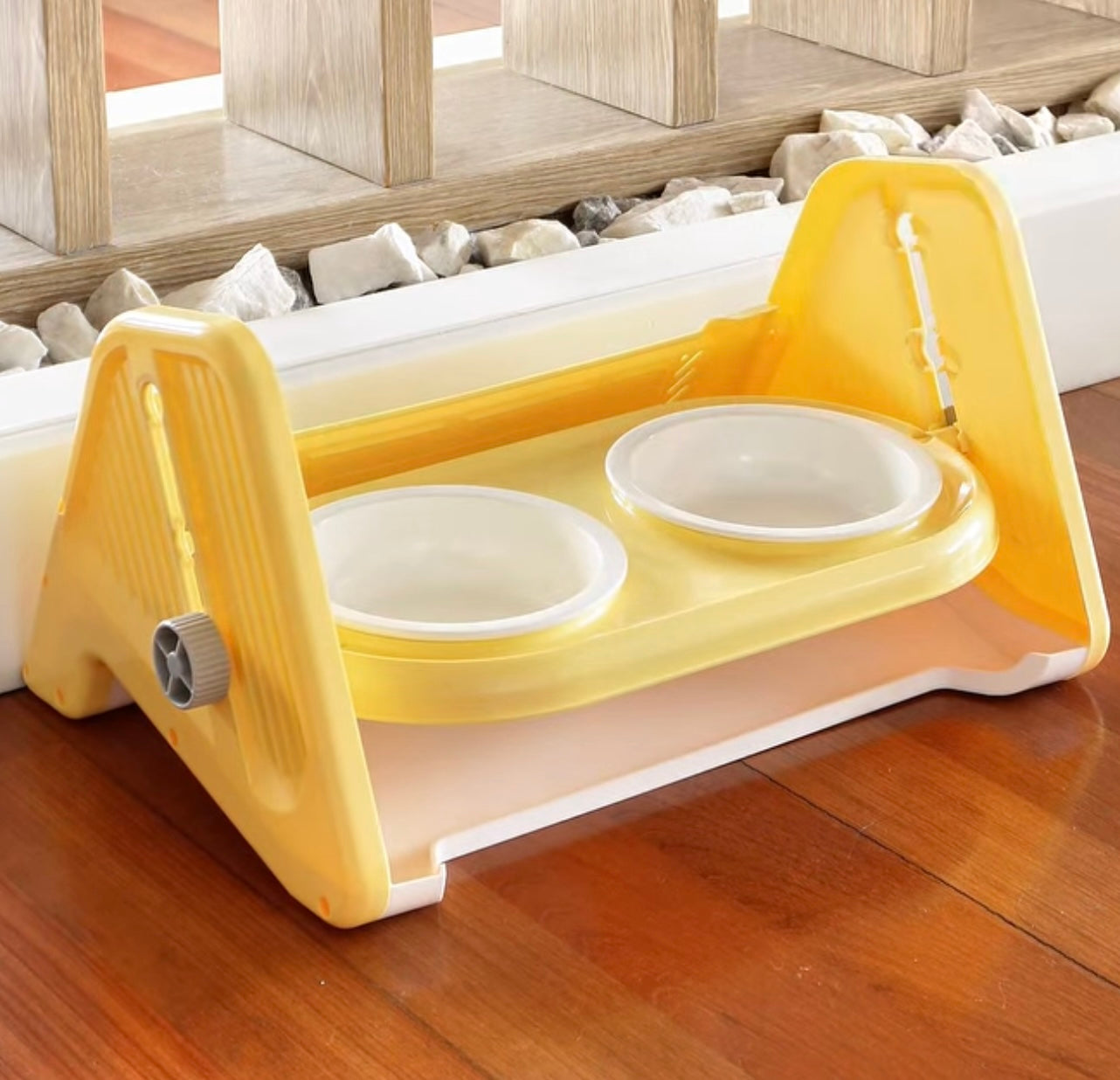 Comedero en cerámica con alturas ajustables para perros y gatos