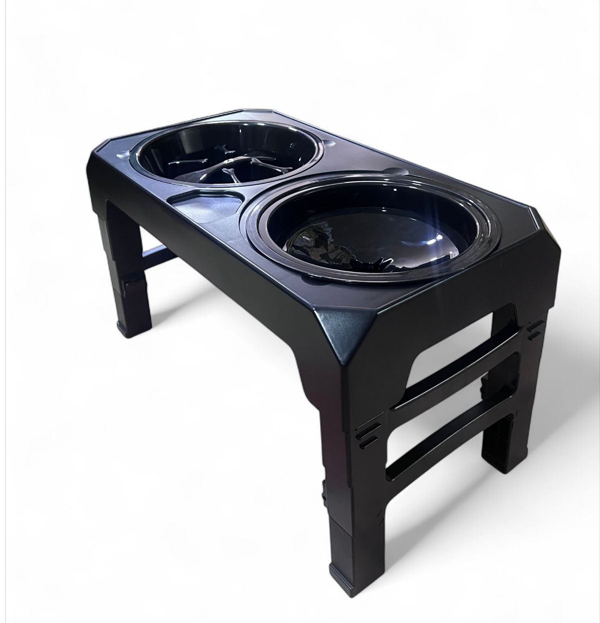 Comedero elevado doble con alturas ajustables para perros PQL013