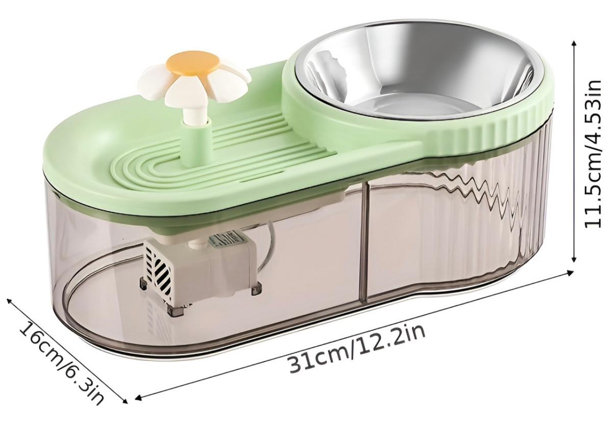 Fuente de agua y comedero para gatos y perros pequeños
