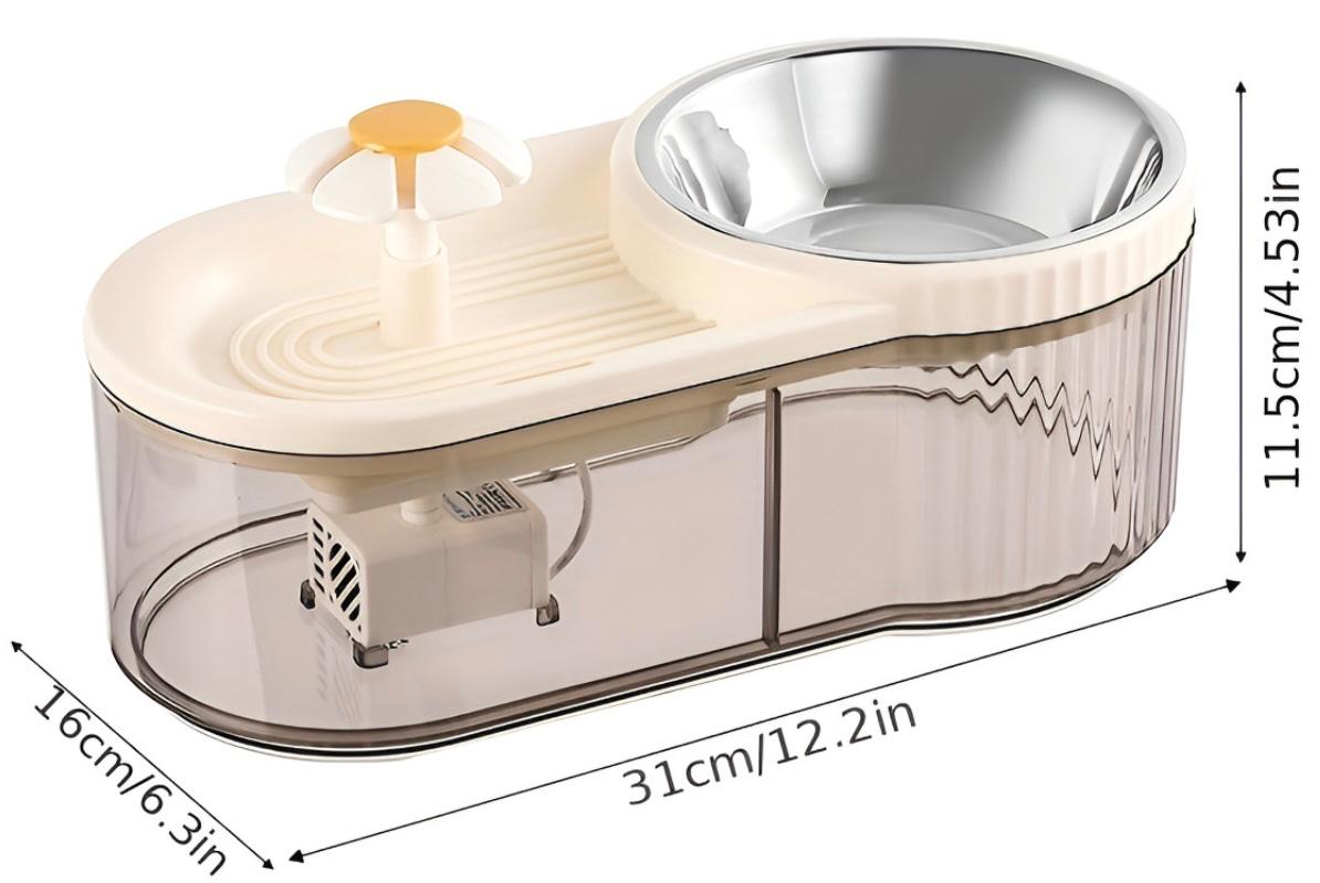 Fuente de agua y comedero para gatos y perros pequeños