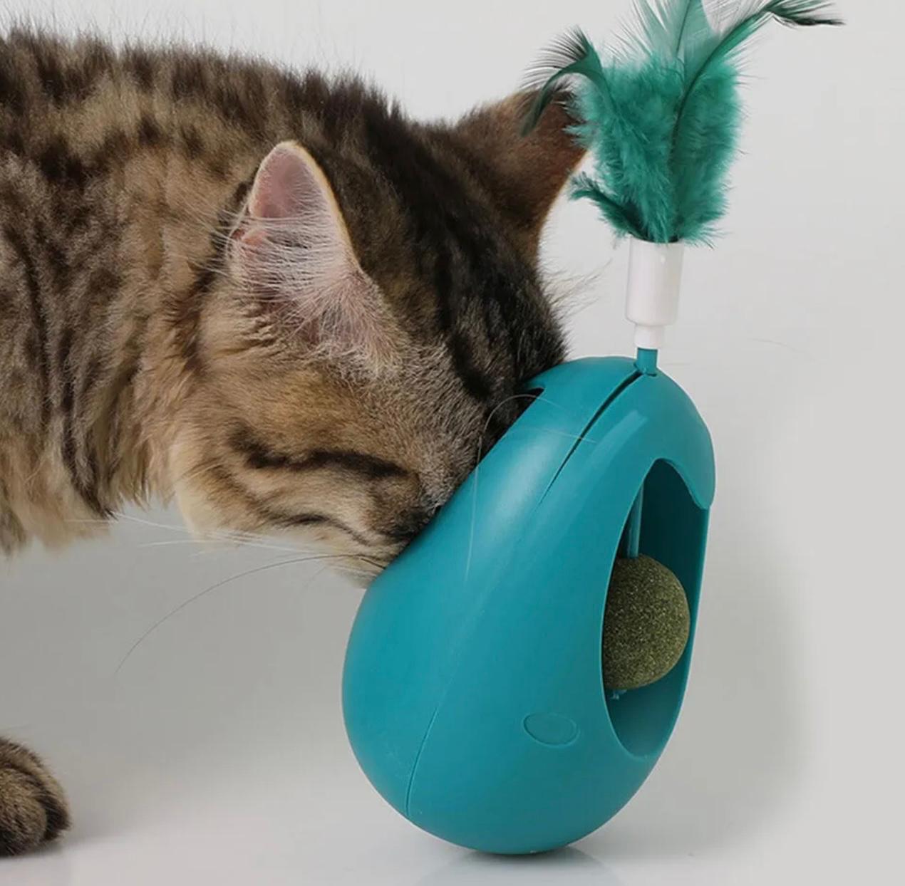 Juguete interactivo con pluma y catnip para Gatos PQL006
