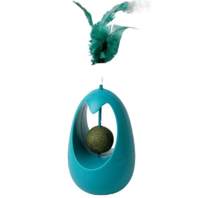 Juguete interactivo con pluma y catnip para Gatos PQL006