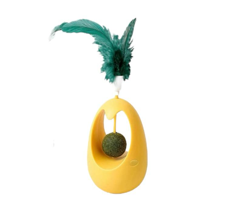 Juguete interactivo con pluma y catnip para Gatos PQL006