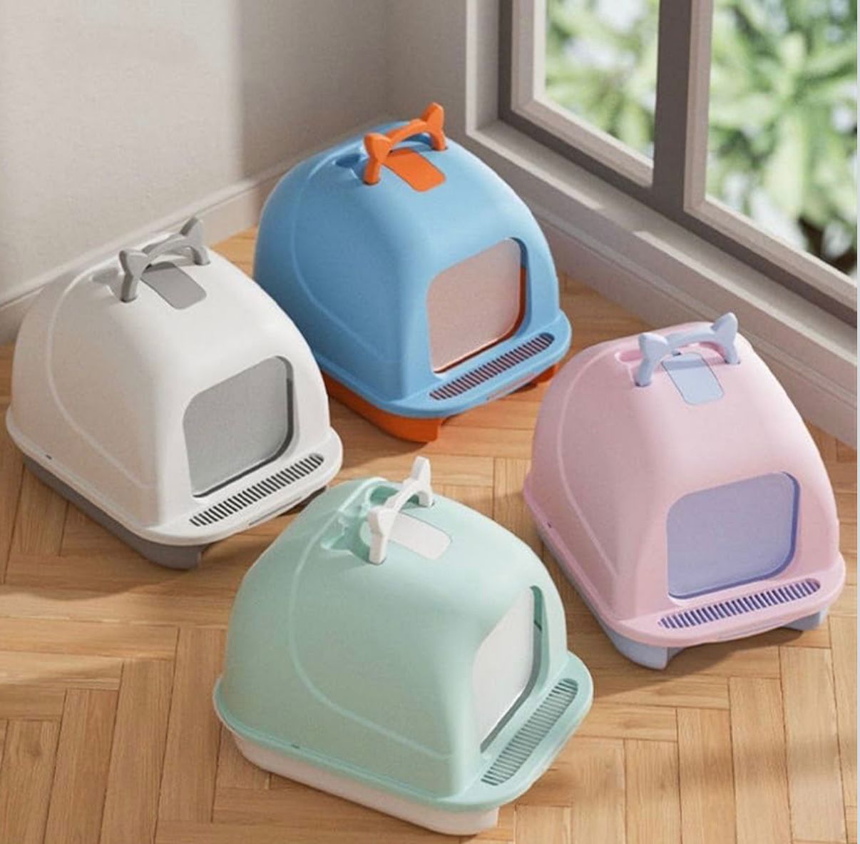 Arenero cubierto para gatos