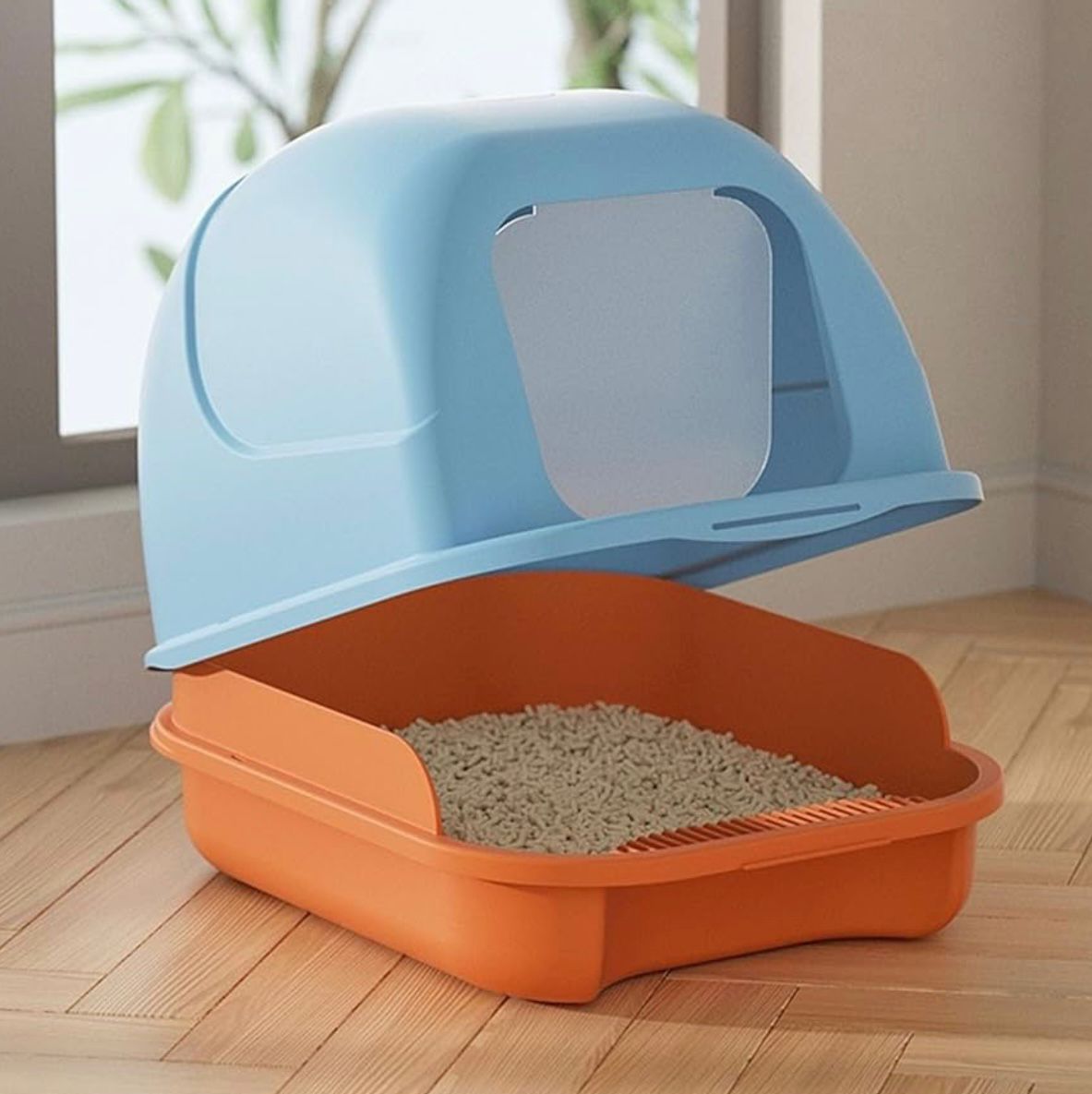 Arenero cubierto para gatos